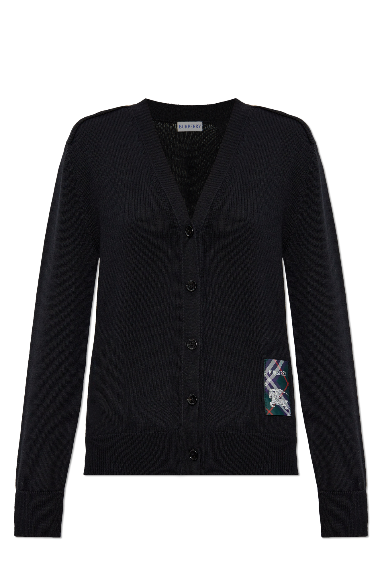 Burberry Wool cardigan with logo patch | Women's Clothing